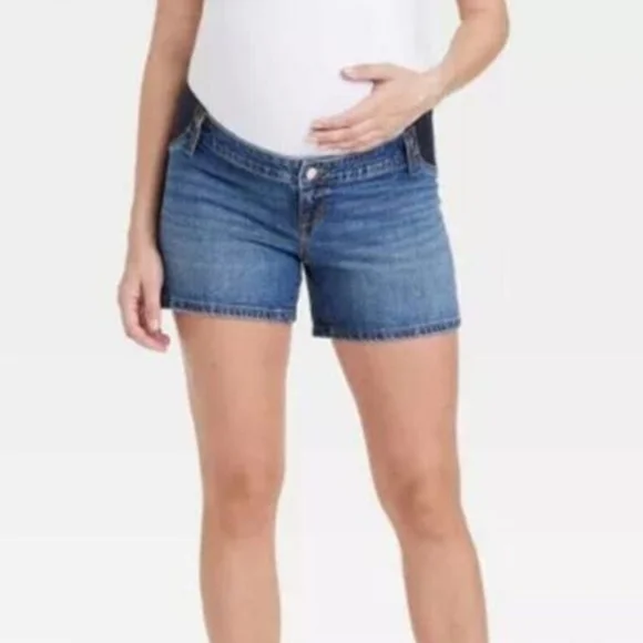 NWT Isabel Maternity MIDI Denim Shorts Size 16 - Picture 1 of 7